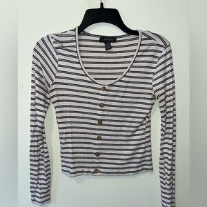 Primark Black and White Striped Women's Top